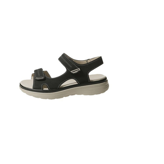 Damen Sportlich-elegante Komfort-Sandalen mit gepolstertem Fußbett und verstellbaren Klettverschlüssen EB