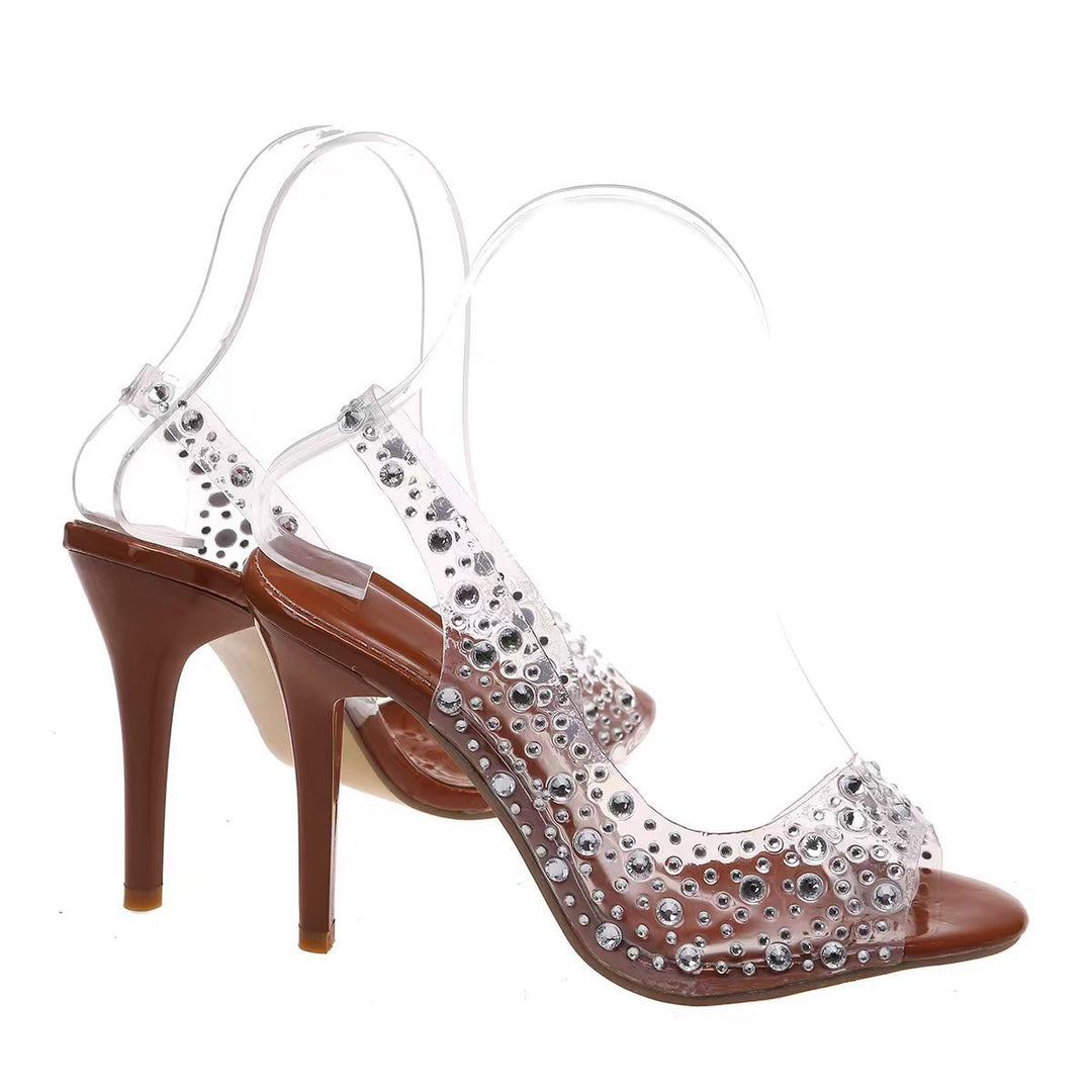 Damen Glamouröse und elegante Slingback High Heels EB