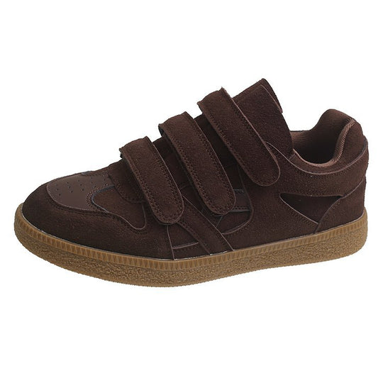 Damen Sportliche Velours-Sneaker mit praktischem Klettverschluss und dämpfender Sohle EB