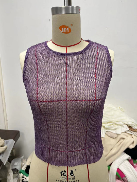 Damen glitzerndes Stricktop mit gerafftem Minirock EB