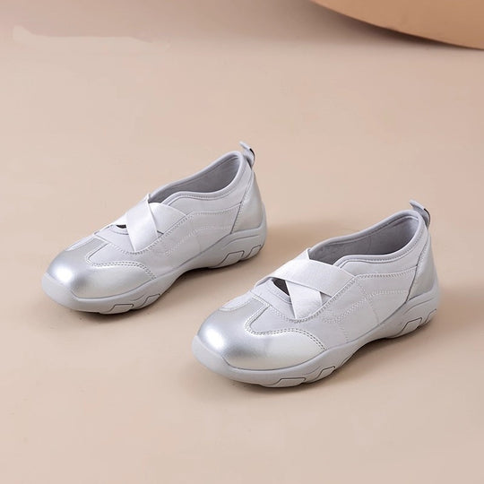 Damen Sportliche Slip-On Sneakers mit elastischen Riemen und praktischem Futter EB