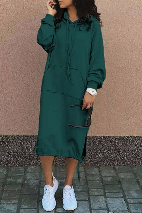 Damen Hoodie-Kleid mit lässiger Passform und praktischen Taschen EB