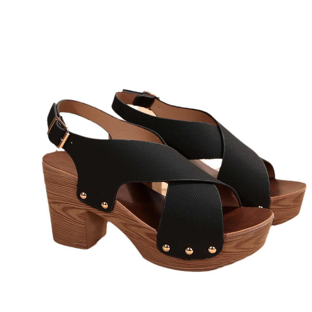 Damen Sandalen mit Holzabsatz EB