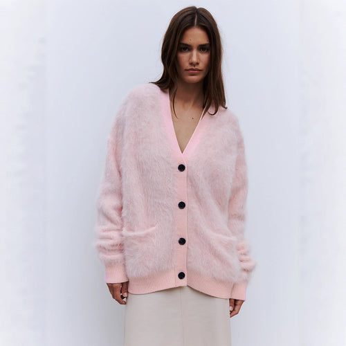 Damen Weicher Cardigan aus Mohair mit Knöpfen EB