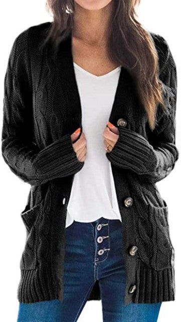 Damen Strickjacke mit strukturiertem Kabelmuster und praktischen Taschen EB