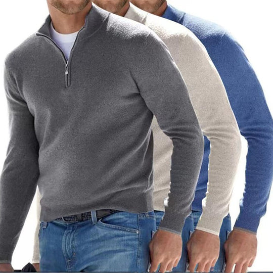 Damen nan leichter Sweatshirtpullover mit halbem Reißverschluss EB