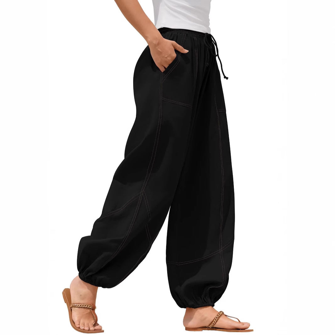 Damen Lässige Weitbein-Hose mit praktischen Taschen EB