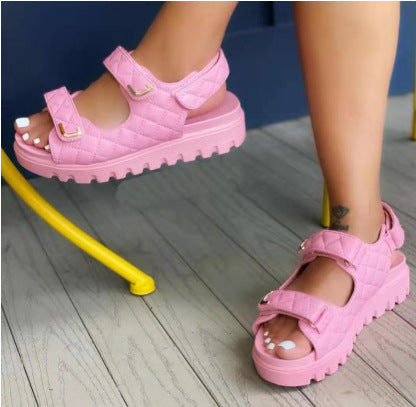 Damen Modische und bequeme Komfort-Sandalen mit verstellbaren Riemen EB