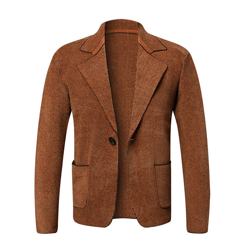 Herren eleganter Strickblazer mit praktischen Taschen EB