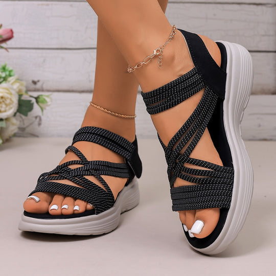 Damen Komfortable und stylische Sandalen mit multifunktionalem Riemendesign EB
