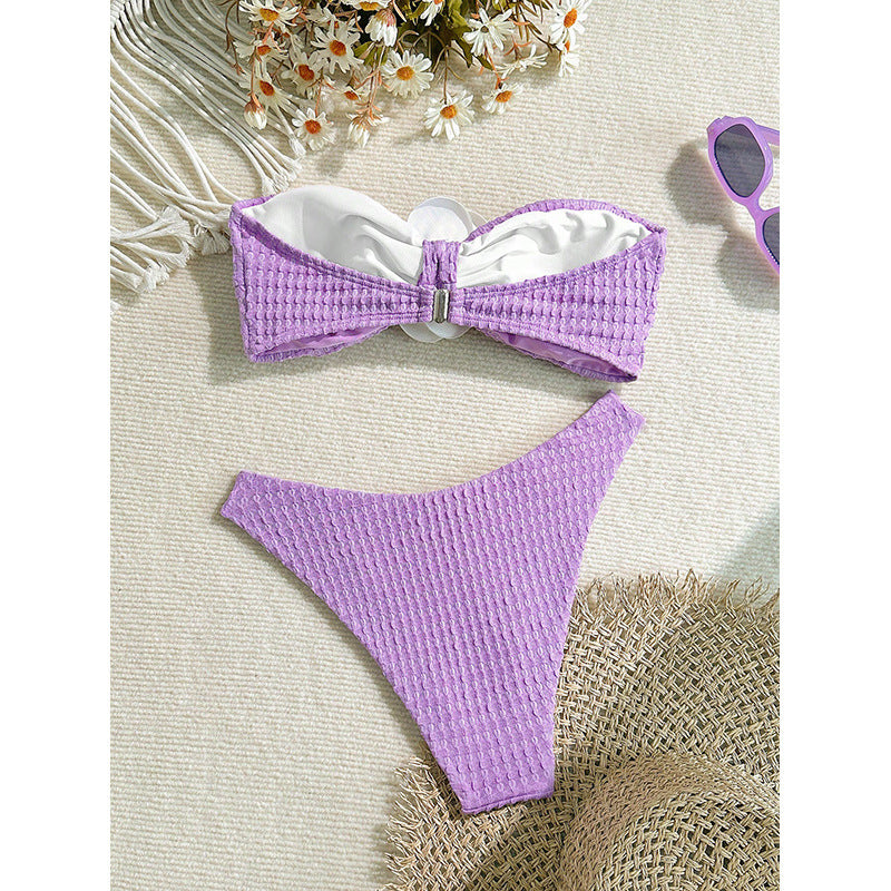 Damen Bandeau-Bikini mit modischem Strukturdesign EB