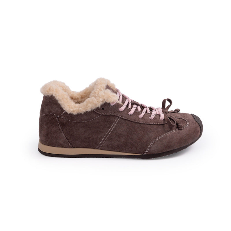 Damen Komfortable Sneaker mit flauschigem Innenfutter und modischem Design EB