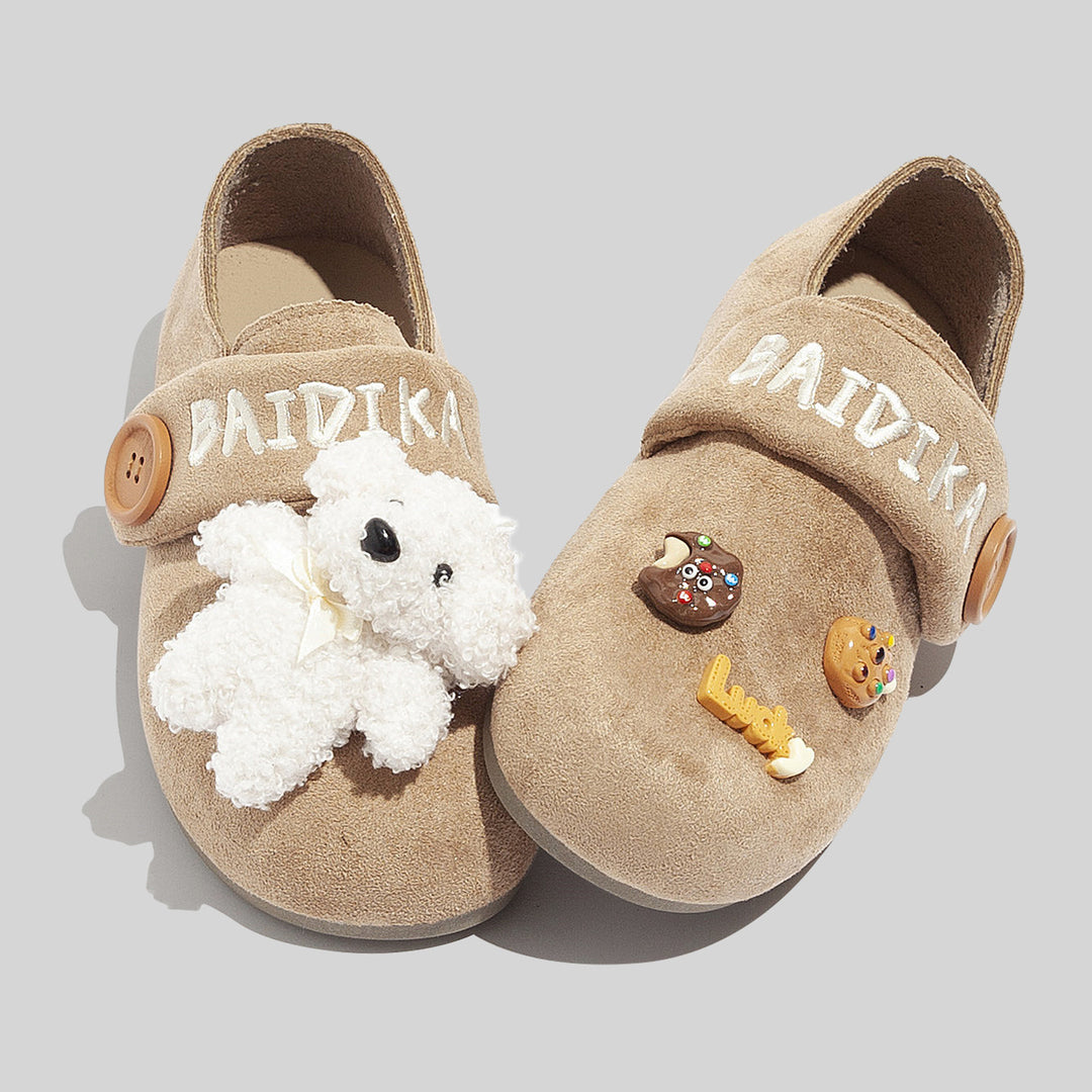 Damen Clogs mit niedlichen Tierapplikationen und Knopfverschluss EB