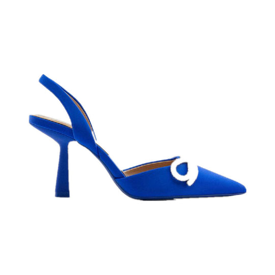 Damen Slingback Pumps mit funkelndem Schleifenakzent und elegantem Absatz EB