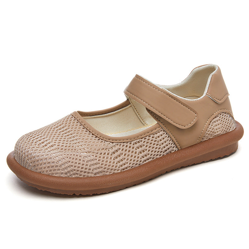 Damen Modische Mary Jane Ballerinas mit Klettverschluss EB