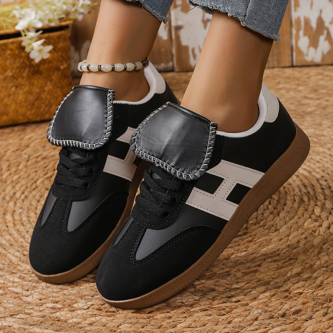 Damen Modische Sneakers mit eleganter Klappenakzent und rutschfester Sohle EB