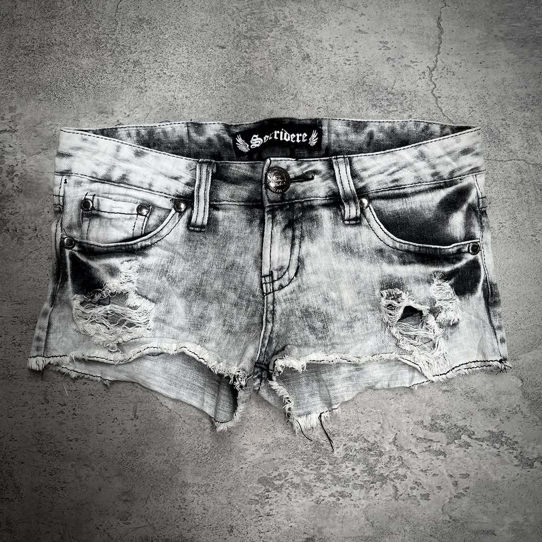 Damen trendige Destroyed Denim-Shorts EB