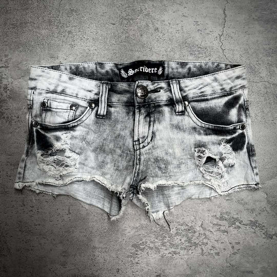 Damen trendige Destroyed Denim-Shorts EB