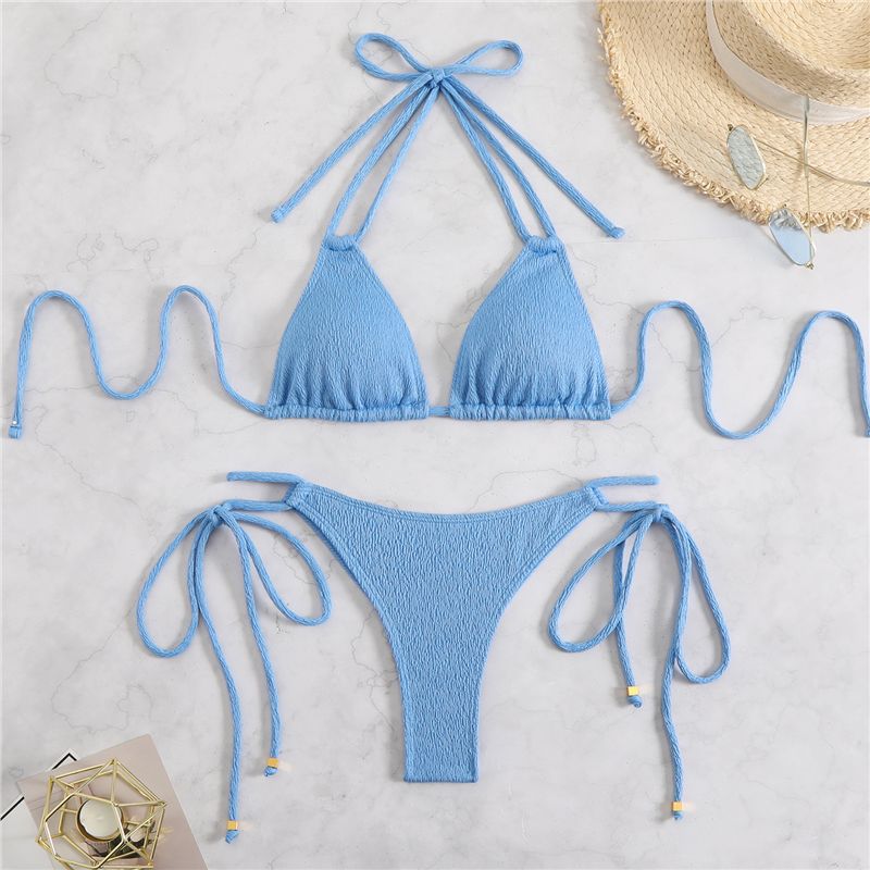 Damen Triangel-Bikini-Set mit verstellbaren Knoten EB