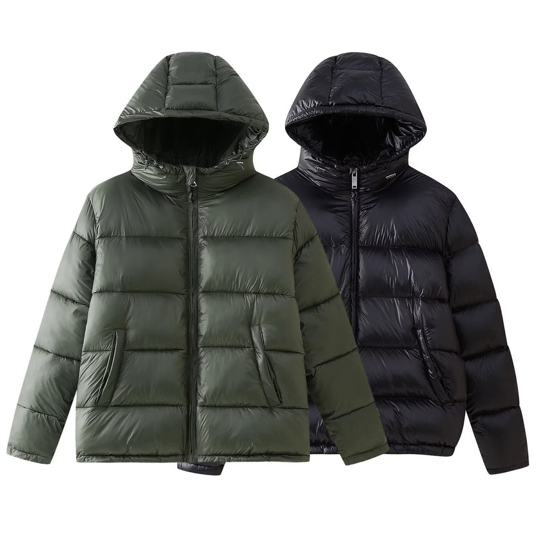 Damen gefütterte Kapuzenjacke mit eleganter Steppung EB
