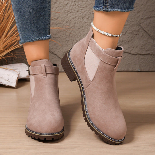 Schicke Stiefeletten mit Schnallenriemen und Blockabsatz EB EB