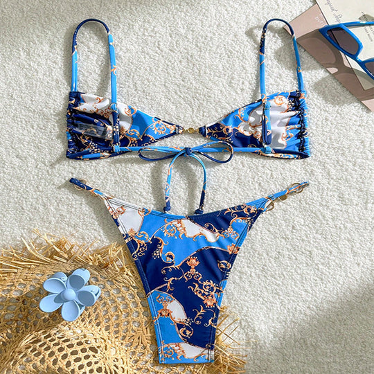 Damen Triangel-Bikini mit exklusivem Muster und eleganten Details EB