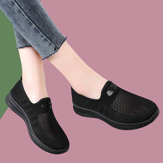 Damen Bequeme Slip-On Freizeitschuhe mit atmungsaktivem Obermaterial EB