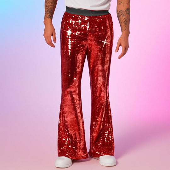 Herren glitzernde Paillettenhose im extravaganten Disco-Stil EB