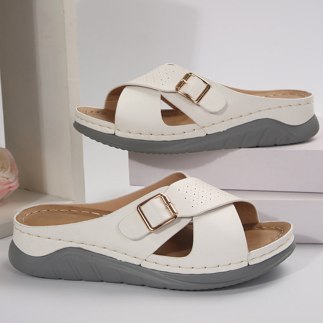 Damen komfortable Clogs mit modischem Riemendesign EB