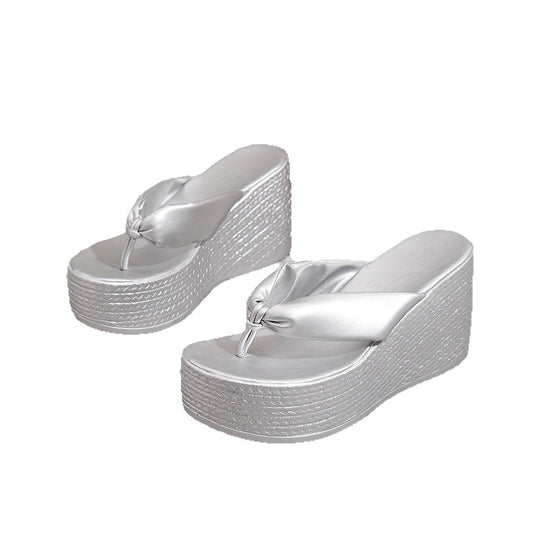 Damen Wedge-Sandalen mit modischem Schleifenakzent und komfortabler Sohle EB