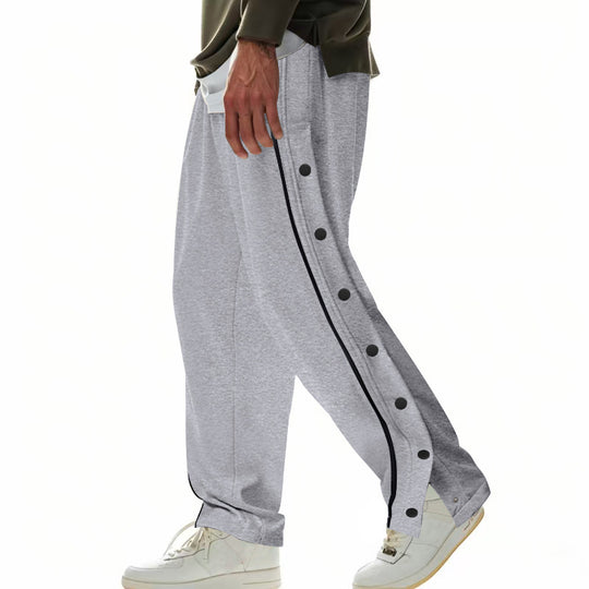 Herren Cargo-Hose mit Druckknopf-Design und seitlichem Reißverschluss EB