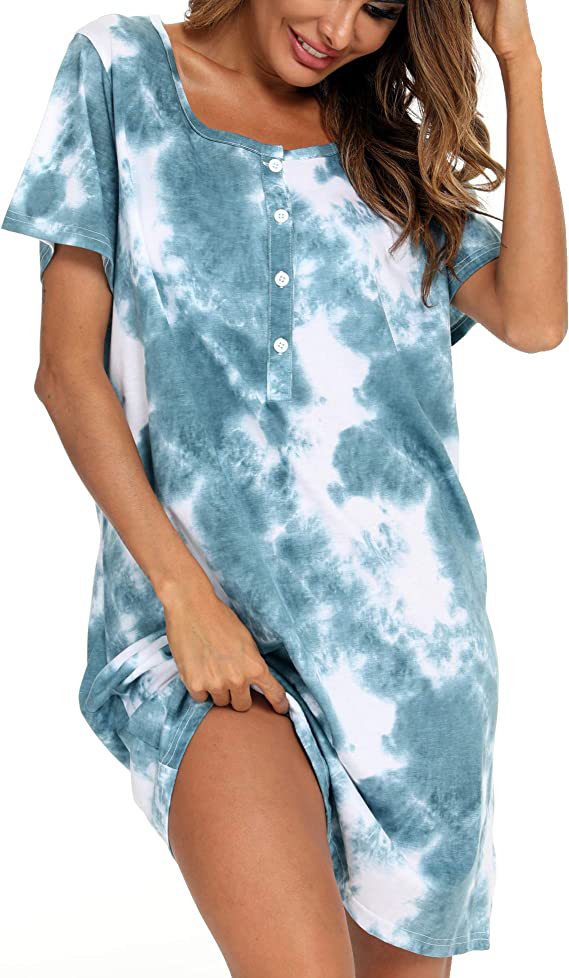 Damen Freizeit Tie-Dye Hemdkleid EB