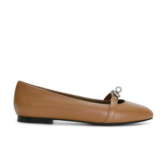 Damen Ballerinas mit elegantem Riemen und schimmerndem Akzent EB