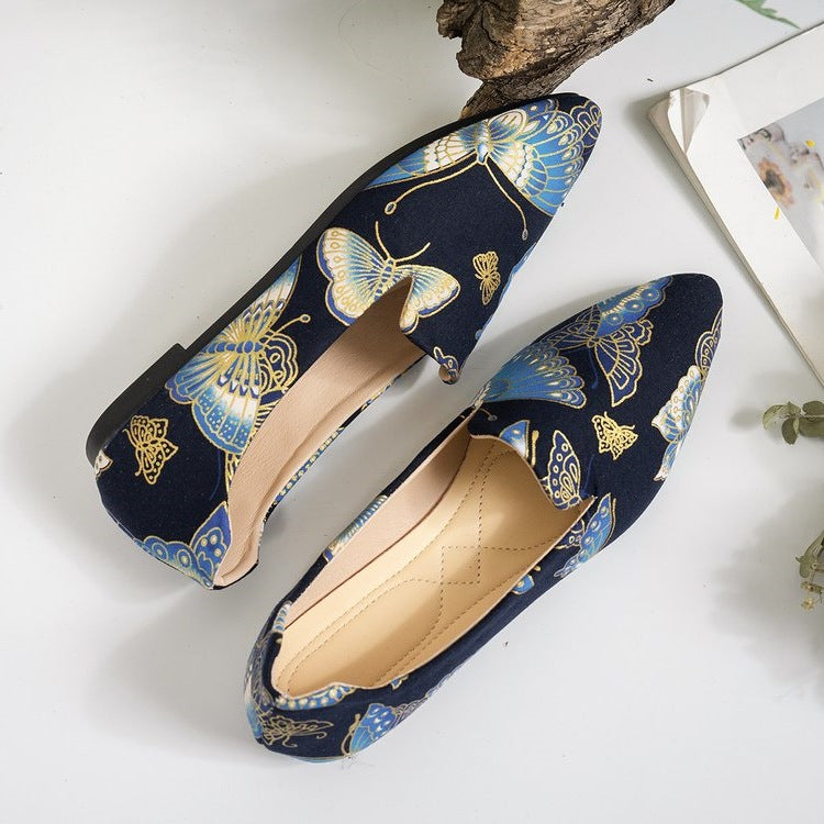 Damen Ballerinas mit eleganter Tweed-Oberfläche EB
