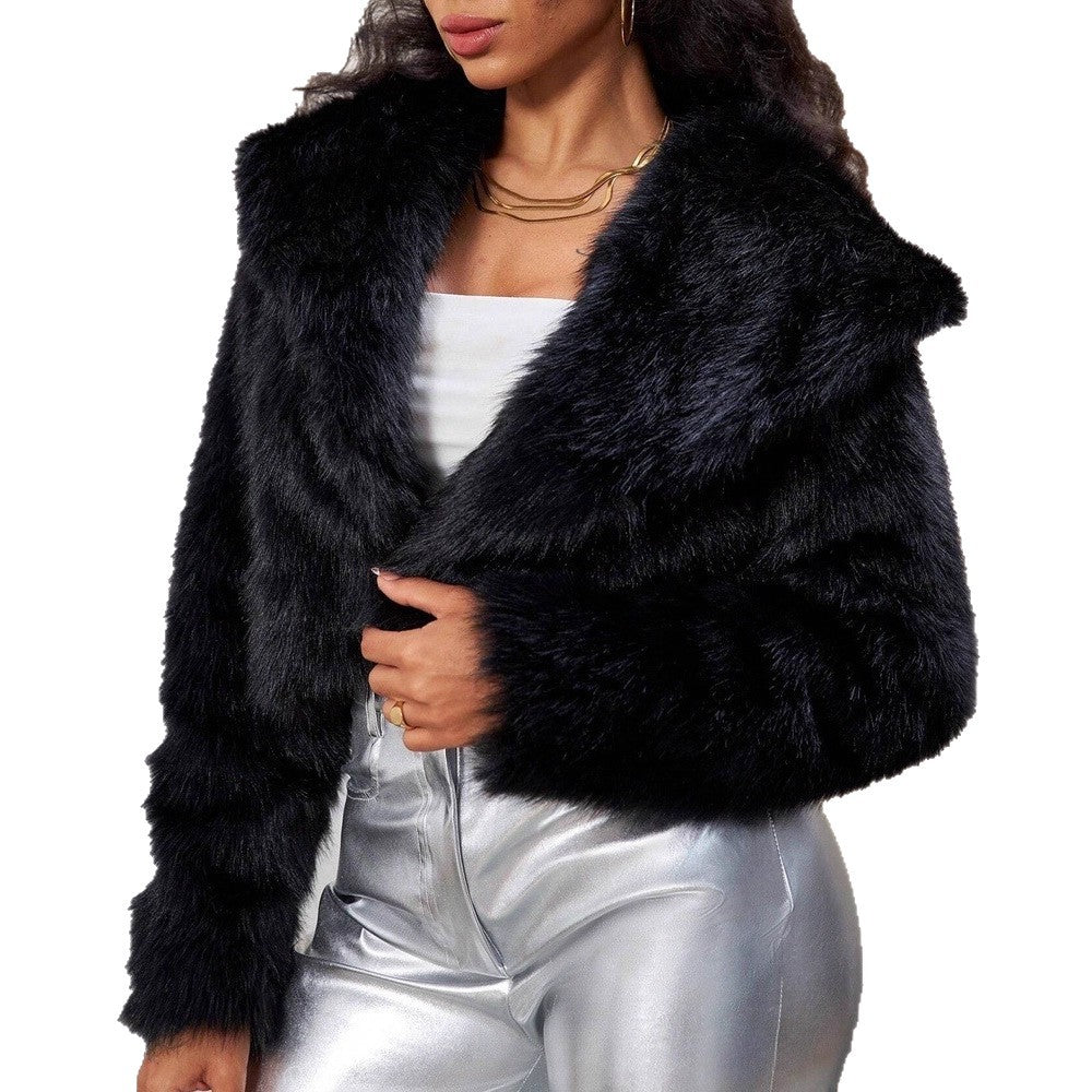 Damen Kuschelige Felljacke im Trend EB