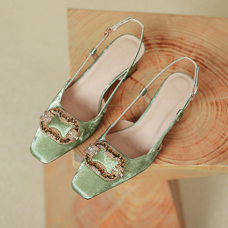 Damen Slingback Pumps mit luxuriösem Schmuckdetail EB