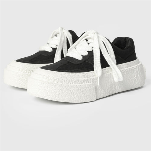 Damen Modische Plateau Sneakers mit strukturierter Sohle EB