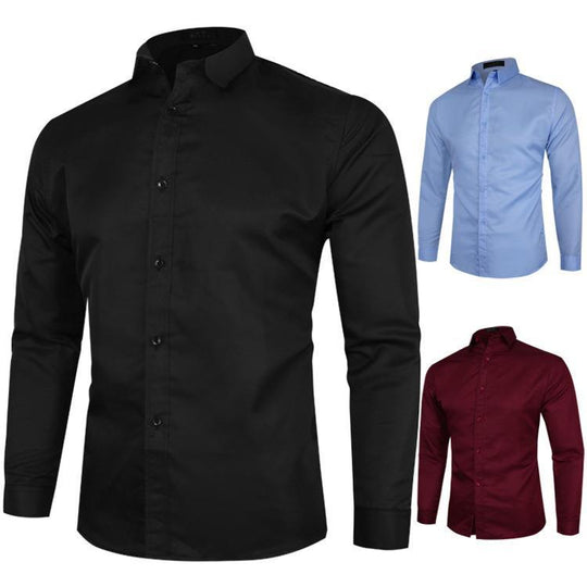 Herren nan Slim-Fit Businesshemd mit Kentkragen Stretchkomfort und bügelleichter Baumwollmischung EB