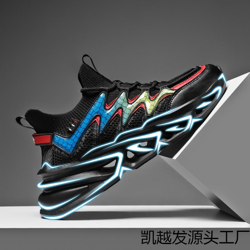 Damen Sportliche Laufsneaker mit innovativem Wellenmuster und atmungsaktiver Struktur EB