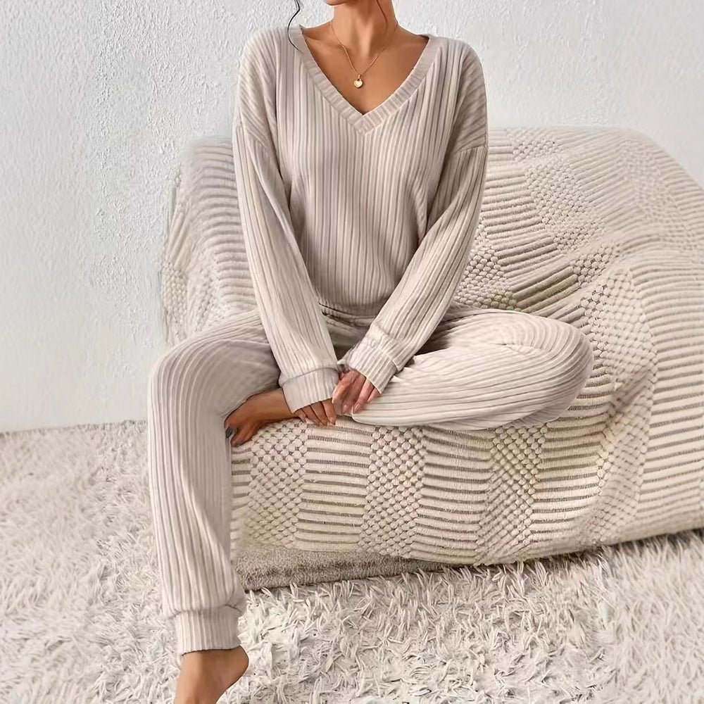 Damen Loungewear Set aus Rippstrick EB