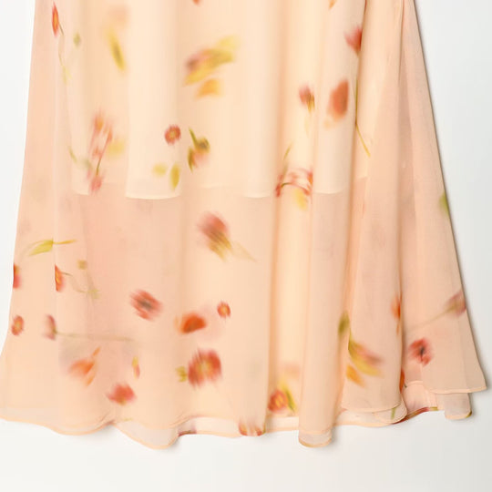 Damen Maxikleid mit romantischem Volant und floralen Akzenten EB
