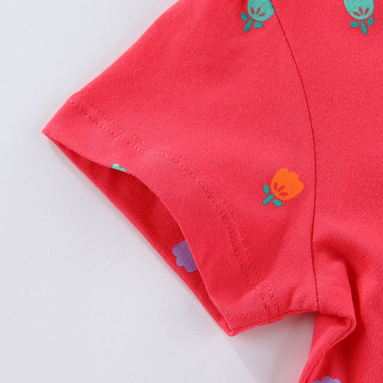 Mädchen Freizeitkleid mit bunten Dinosaurier-Applikationen EB