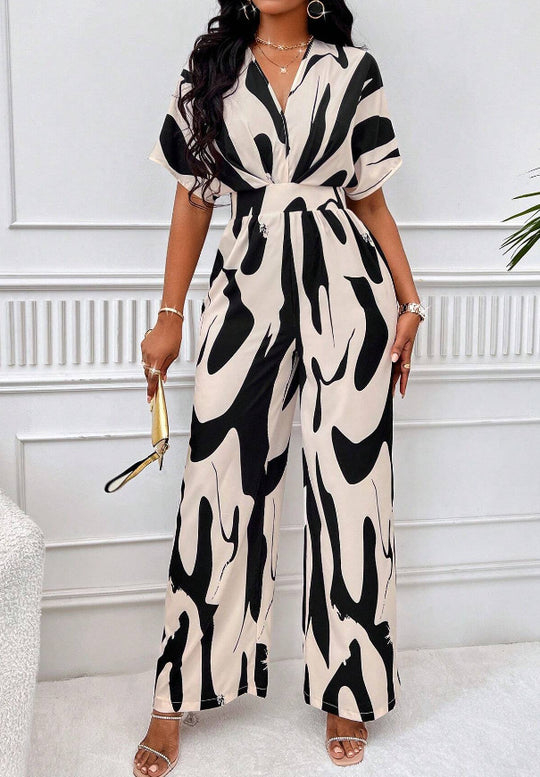 Damen Jumpsuit mit weiten Ärmeln und elegantem Gürtel EB