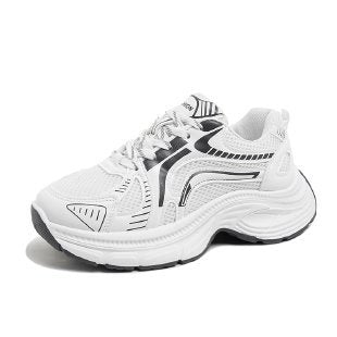 Damen modische Lauf-Sneaker mit glänzendem Obermaterial und dämpfender Sohle EB