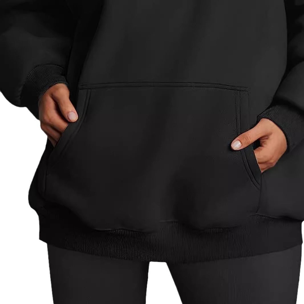 Damen Kapuzenpullover im Oversized-Stil mit praktischen Beuteltaschen EB