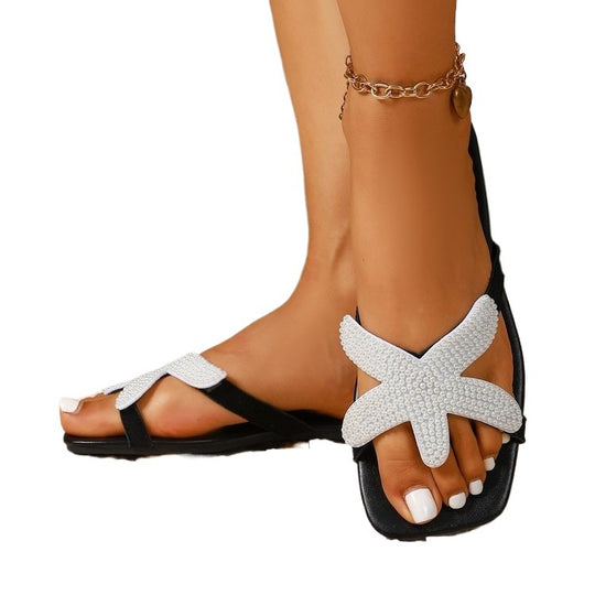 Damen Modische Riemchen-Sandalen mit funkelnden Applikationen EB