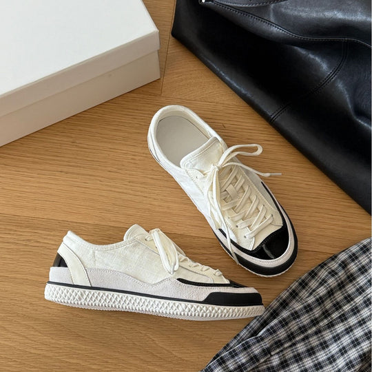 Damen Sportliche Sneakers mit moderner Canvas-Oberfläche und rutschfester Gummisohle EB