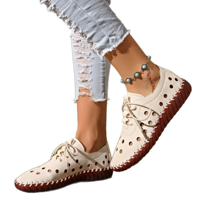 Damen Freizeit-Schnürschuhe mit atmungsaktiver Loch-Detailgestaltung EB