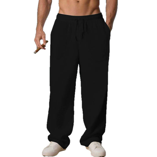 Herren Bequeme Strandhose mit seitlichen Taschen und elastischem Bund EB