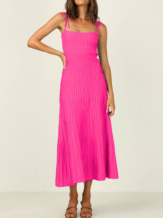 Damen Maxikleid mit schmalen Trägern und feinem Rippdesign EB